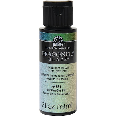 Folkart FolkArt Dragonfly Glaze Blue-Green-Gold Hobby Paint 2 oz 44384